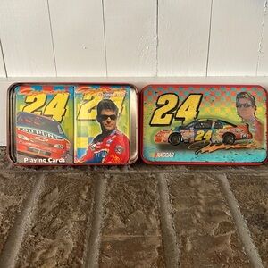 NASCAR Jeff Gordon #24 Tin with 2 sets Playing Cards
